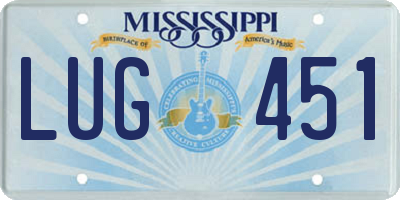 MS license plate LUG451