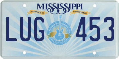 MS license plate LUG453