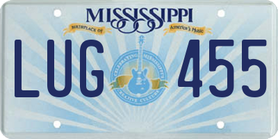 MS license plate LUG455