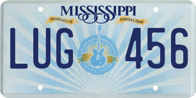 MS license plate LUG456