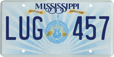 MS license plate LUG457