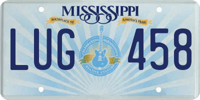 MS license plate LUG458
