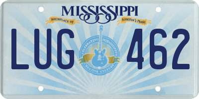 MS license plate LUG462