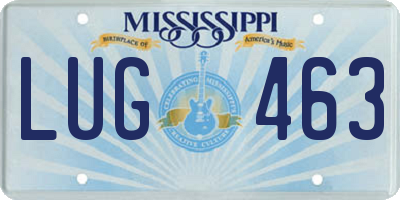 MS license plate LUG463