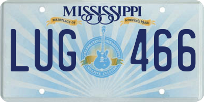 MS license plate LUG466