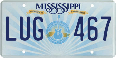 MS license plate LUG467
