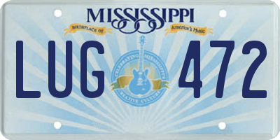 MS license plate LUG472