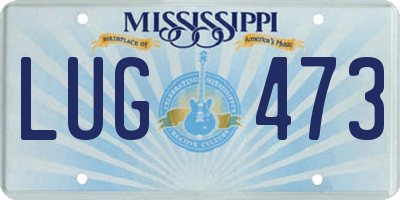 MS license plate LUG473
