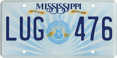 MS license plate LUG476