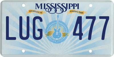 MS license plate LUG477