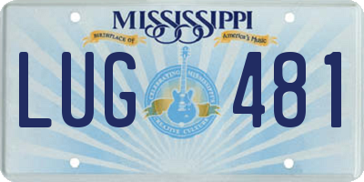 MS license plate LUG481