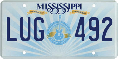 MS license plate LUG492
