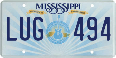 MS license plate LUG494