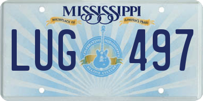 MS license plate LUG497