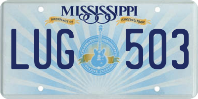 MS license plate LUG503
