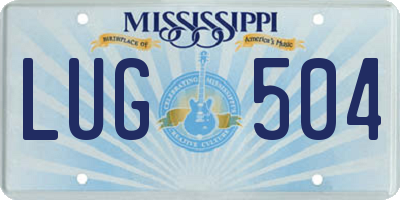 MS license plate LUG504