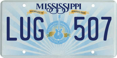 MS license plate LUG507