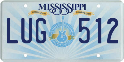 MS license plate LUG512
