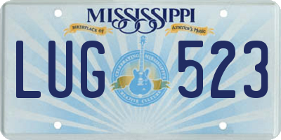 MS license plate LUG523