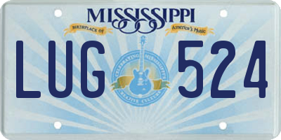 MS license plate LUG524