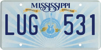 MS license plate LUG531