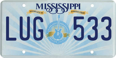 MS license plate LUG533