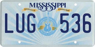 MS license plate LUG536