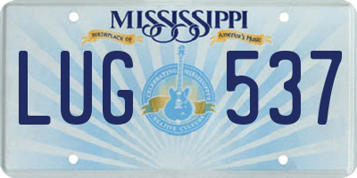 MS license plate LUG537