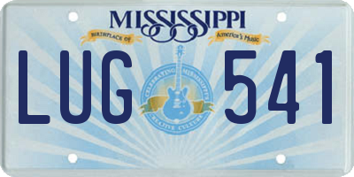 MS license plate LUG541
