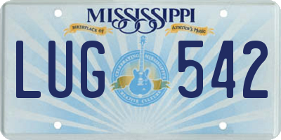 MS license plate LUG542