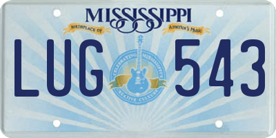 MS license plate LUG543