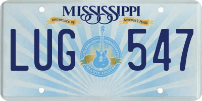 MS license plate LUG547