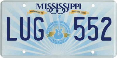 MS license plate LUG552