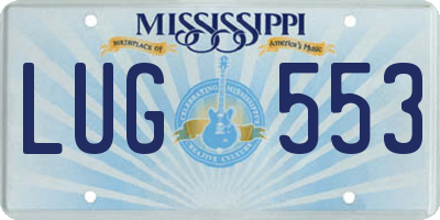 MS license plate LUG553