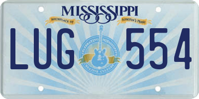 MS license plate LUG554