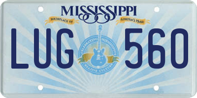 MS license plate LUG560