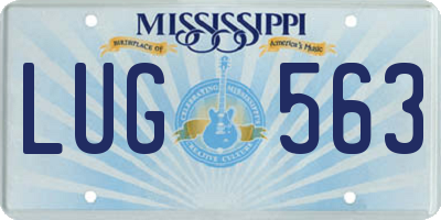 MS license plate LUG563