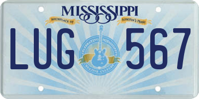 MS license plate LUG567