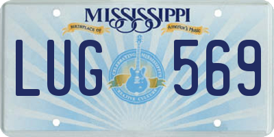 MS license plate LUG569