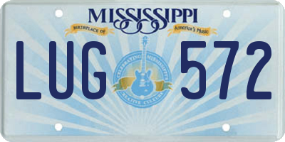 MS license plate LUG572