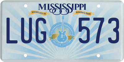 MS license plate LUG573