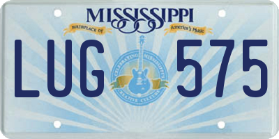 MS license plate LUG575