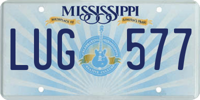 MS license plate LUG577