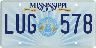 MS license plate LUG578