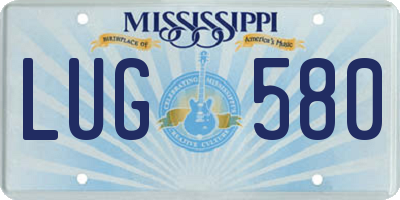 MS license plate LUG580