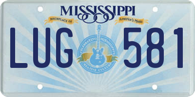MS license plate LUG581