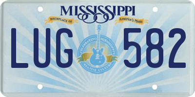 MS license plate LUG582