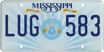 MS license plate LUG583