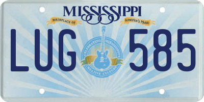 MS license plate LUG585