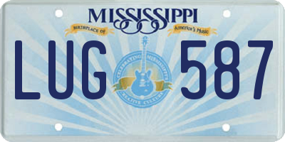 MS license plate LUG587